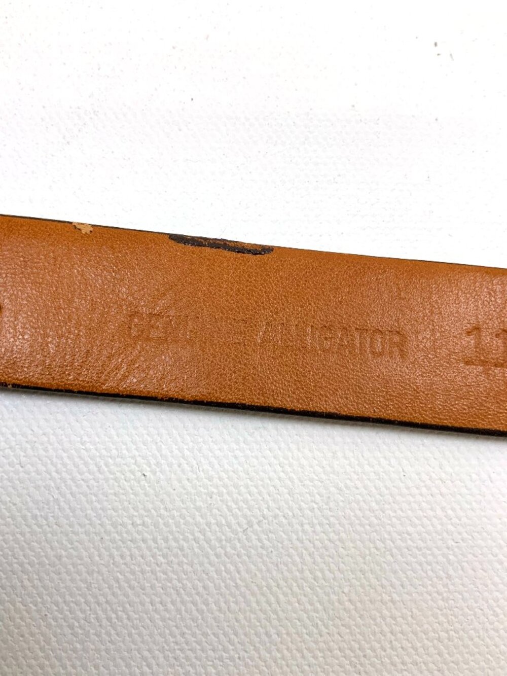 Genuine Alligator Men's Brown Belt with Gold-Tone Buckle Sz 36 - Picture 6 of 16